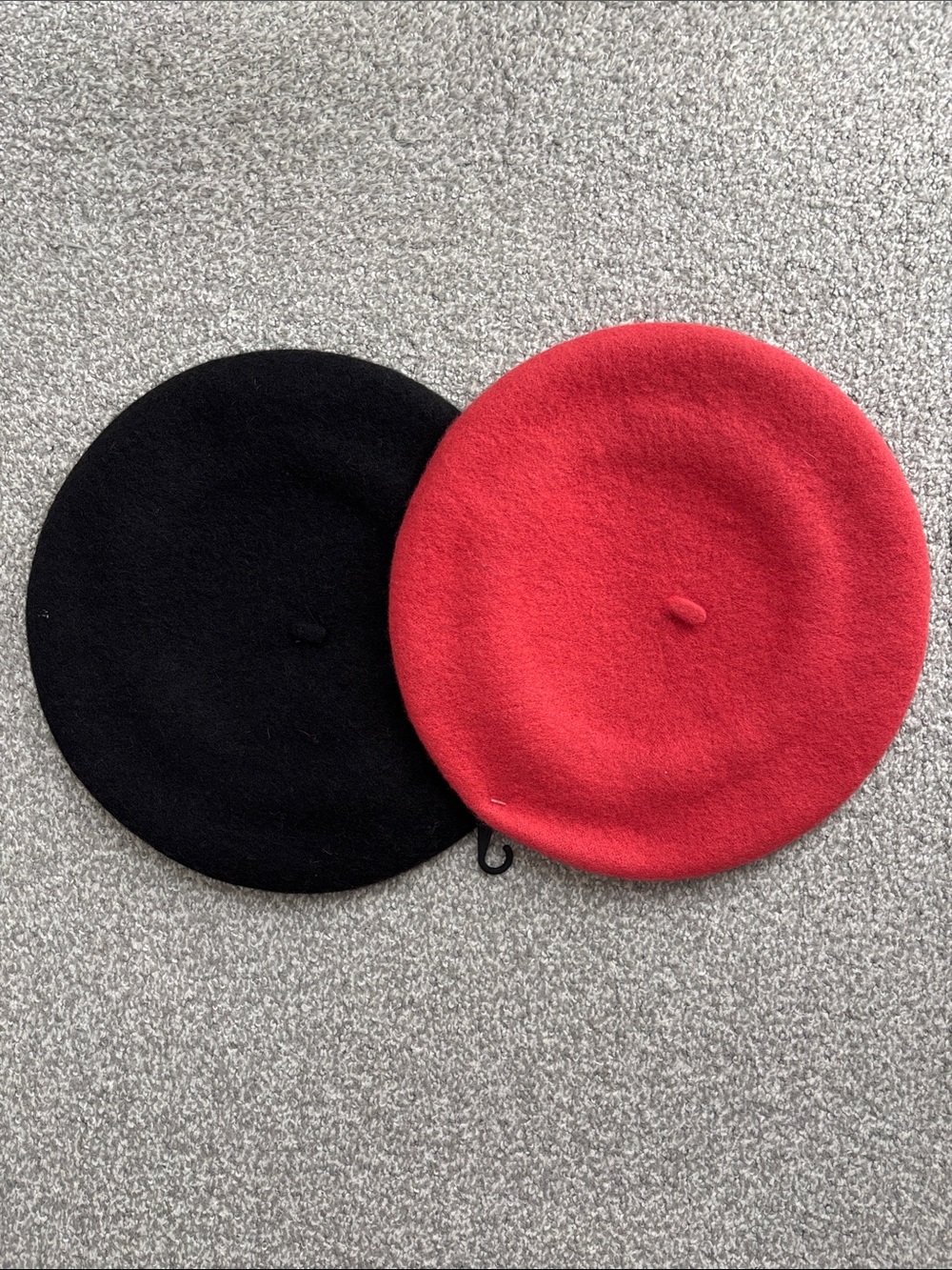 Ellen Tracy Red and Black Wool Berets